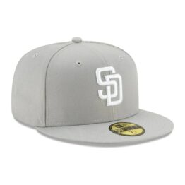 59Fifty San Diego Padres Gris Claro Logo Blanco