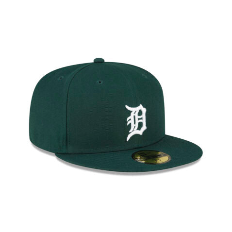 New Era 59Fifty Detroit Tigers Verde Pino Logo Blanco