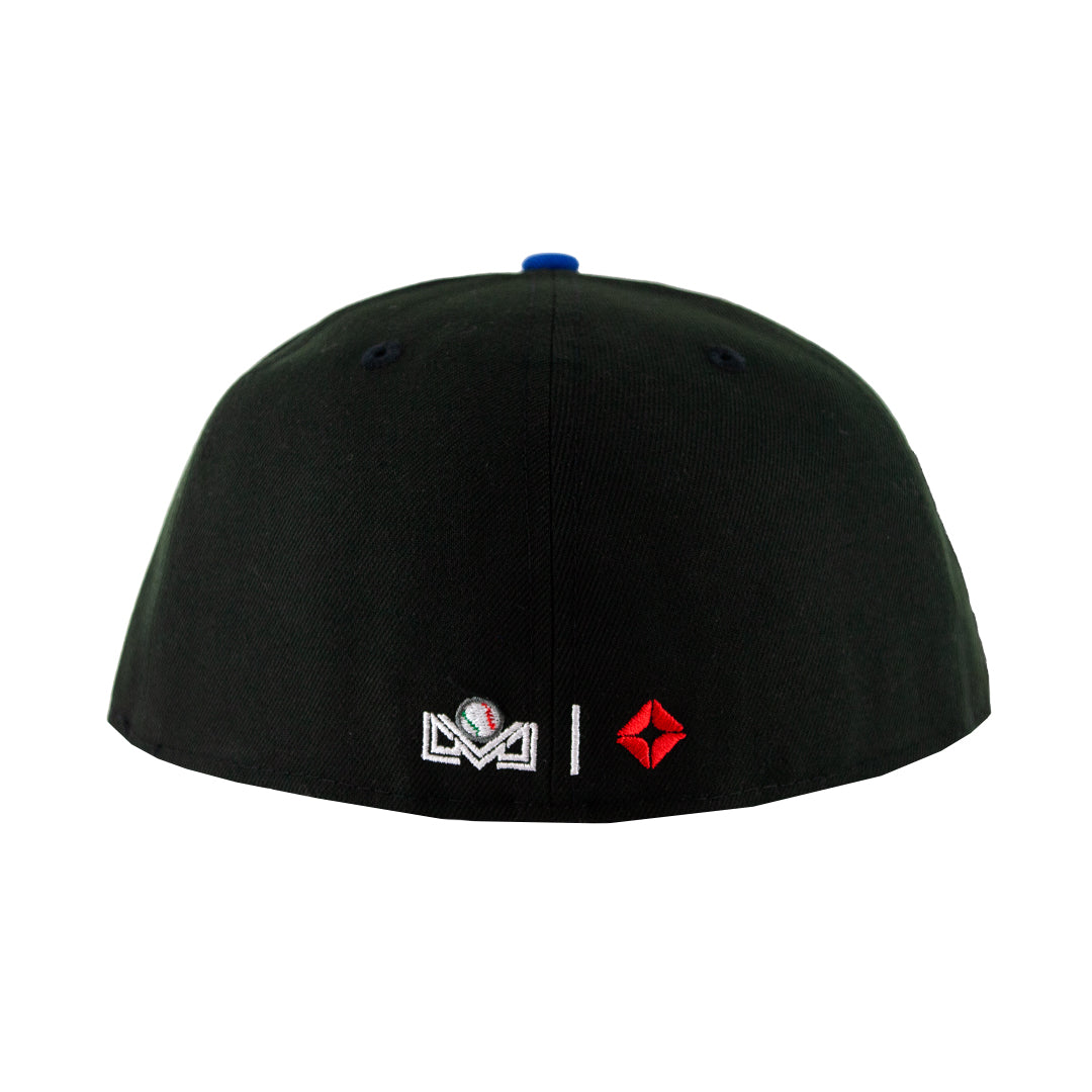 59Fifty Charros de Jalisco Negra/Azul Rey Logo Azul Rey/Amarillo