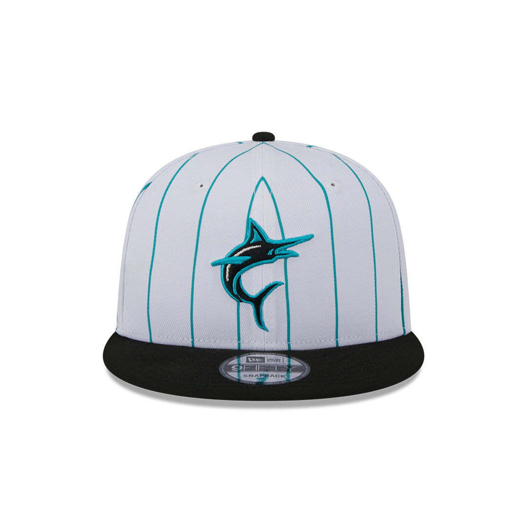 9Fifty Miami Marlins Blanca Rayada/Negro Retro