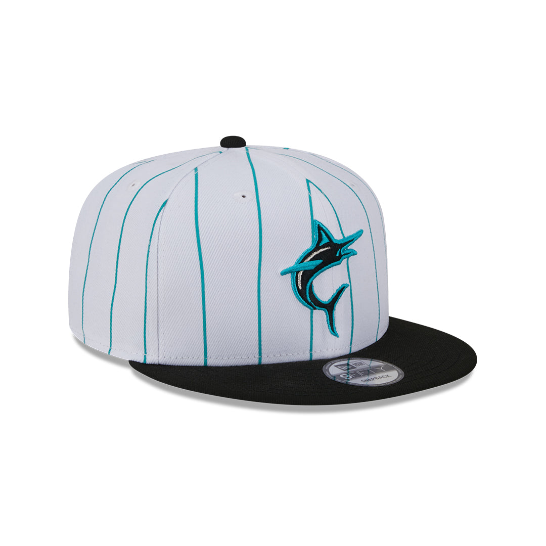 9Fifty Miami Marlins Blanca Rayada/Negro Retro
