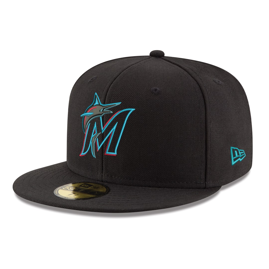 59Fifty Miami Marlins Negra total Logo Tricolor "Clasica"