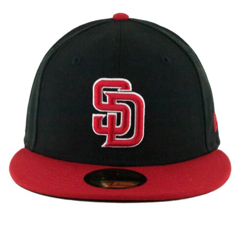 59Fifty San Diego Padres Negra / Rojo Logo Rojo/Bco