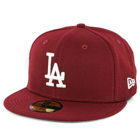 59Fifty Los Angeles Dodgers Guinda Logo Blanco