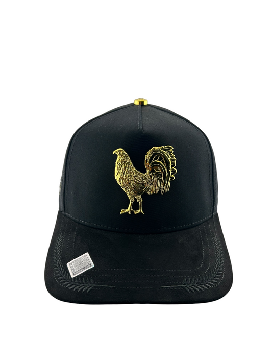 GORRA BIG BOSS - PUESTOS QUINCE NEGRA GALLO DORADO