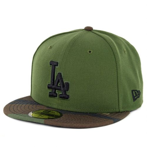 59Fifty Los Angeles Dodgers Verde / Camo Logo Negro