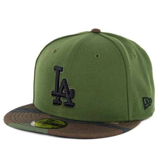 59Fifty Los Angeles Dodgers Verde / Camo Logo Negro