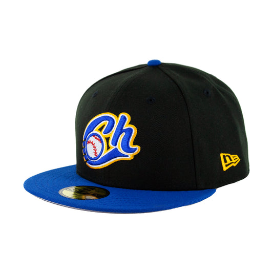 59Fifty Charros de Jalisco Negra/Azul Rey Logo Azul Rey/Amarillo