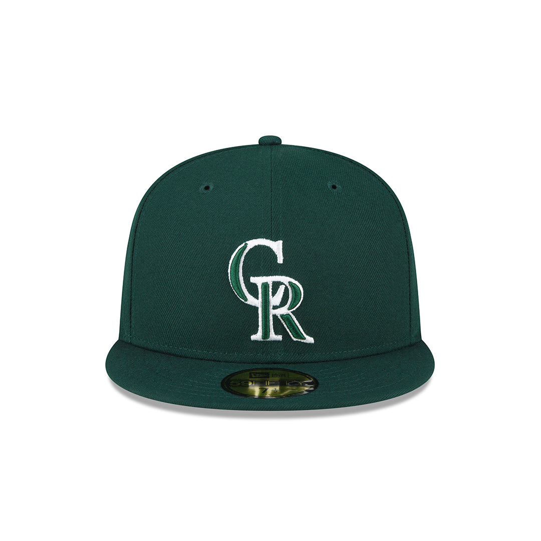 59Fifty Colorado Rockies Verde Pino Logo Blanco