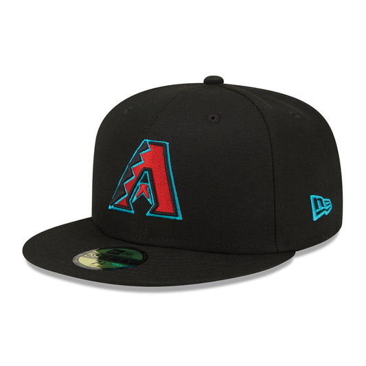 59Fifty Arizona Diamondbacks Negra Total Logo Aqua/Rojo