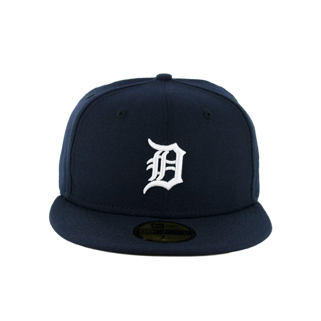 59Fifty Detroit Tigers Azul Marino Logo Blanco