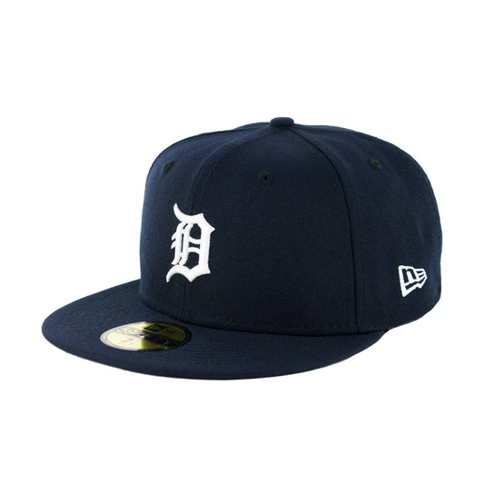 59Fifty Detroit Tigers Azul Marino Logo Blanco
