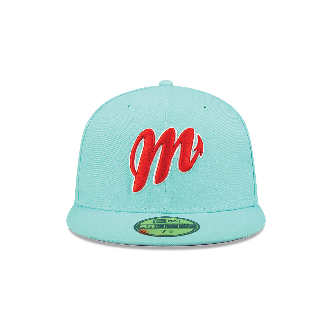 59Fifty Diablos de Mexico Aqua Logo Rojo