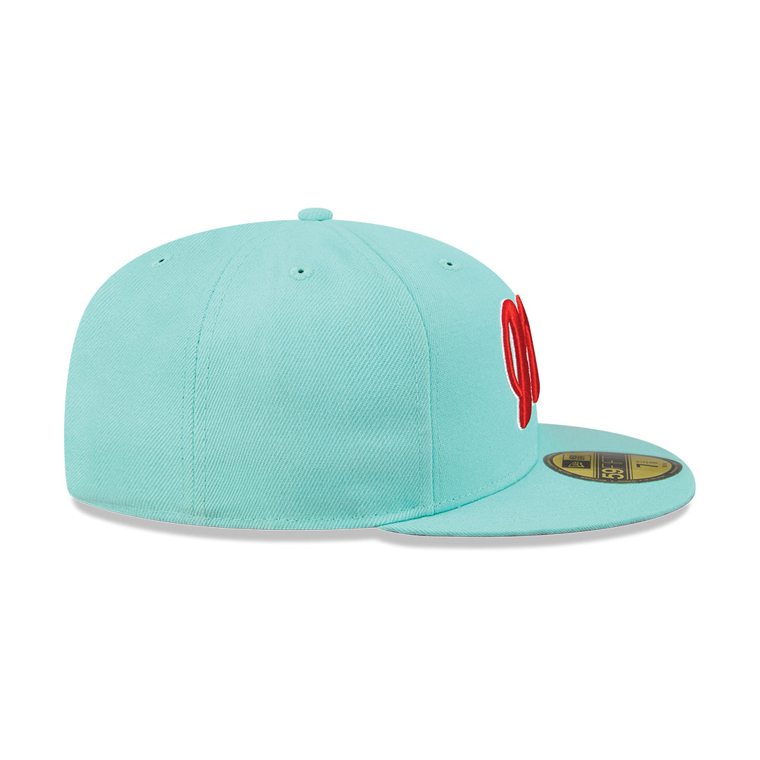 59Fifty Diablos de Mexico Aqua Logo Rojo