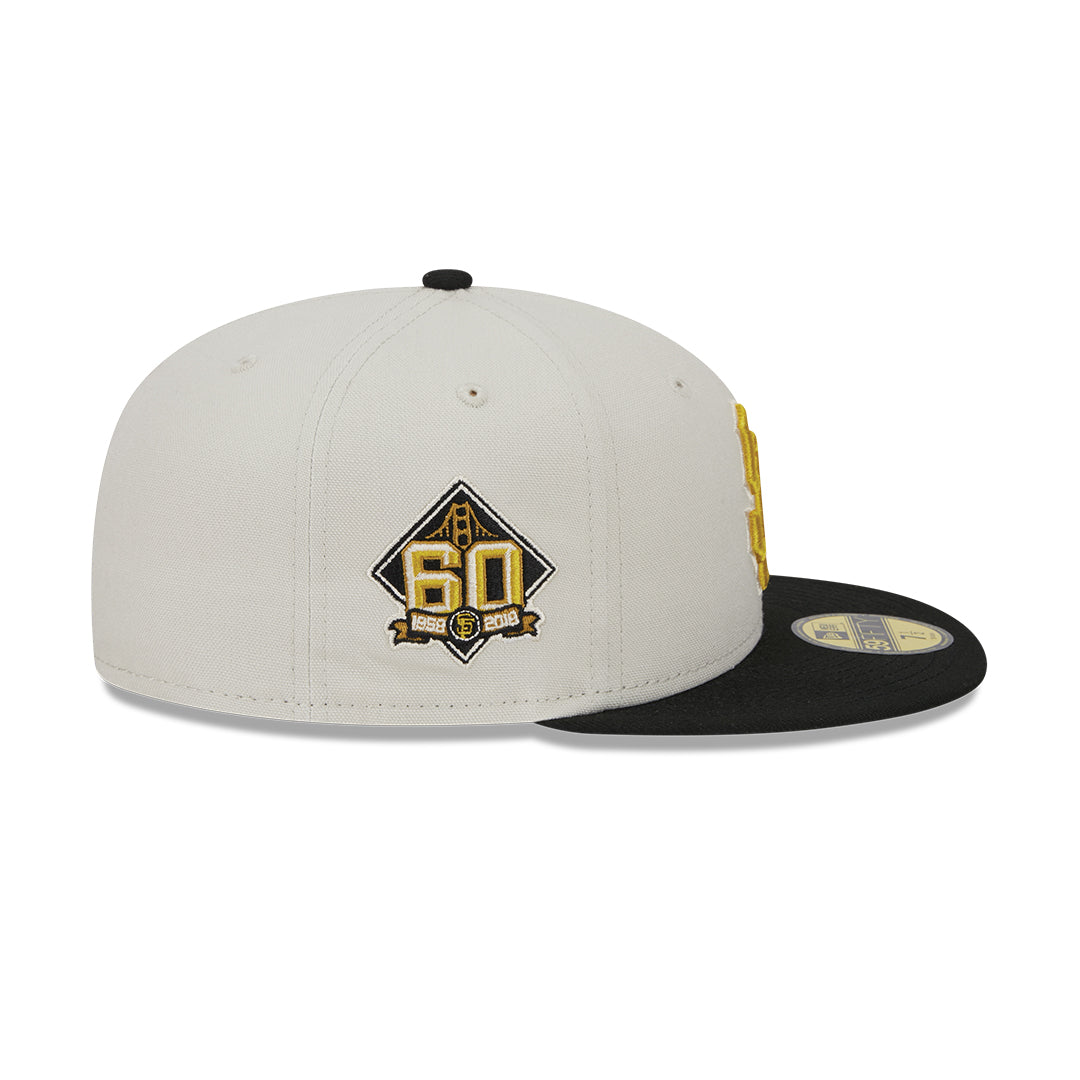 59Fifty San Francisco Giants Hueso / Negro Logo Dorado Cooperstown