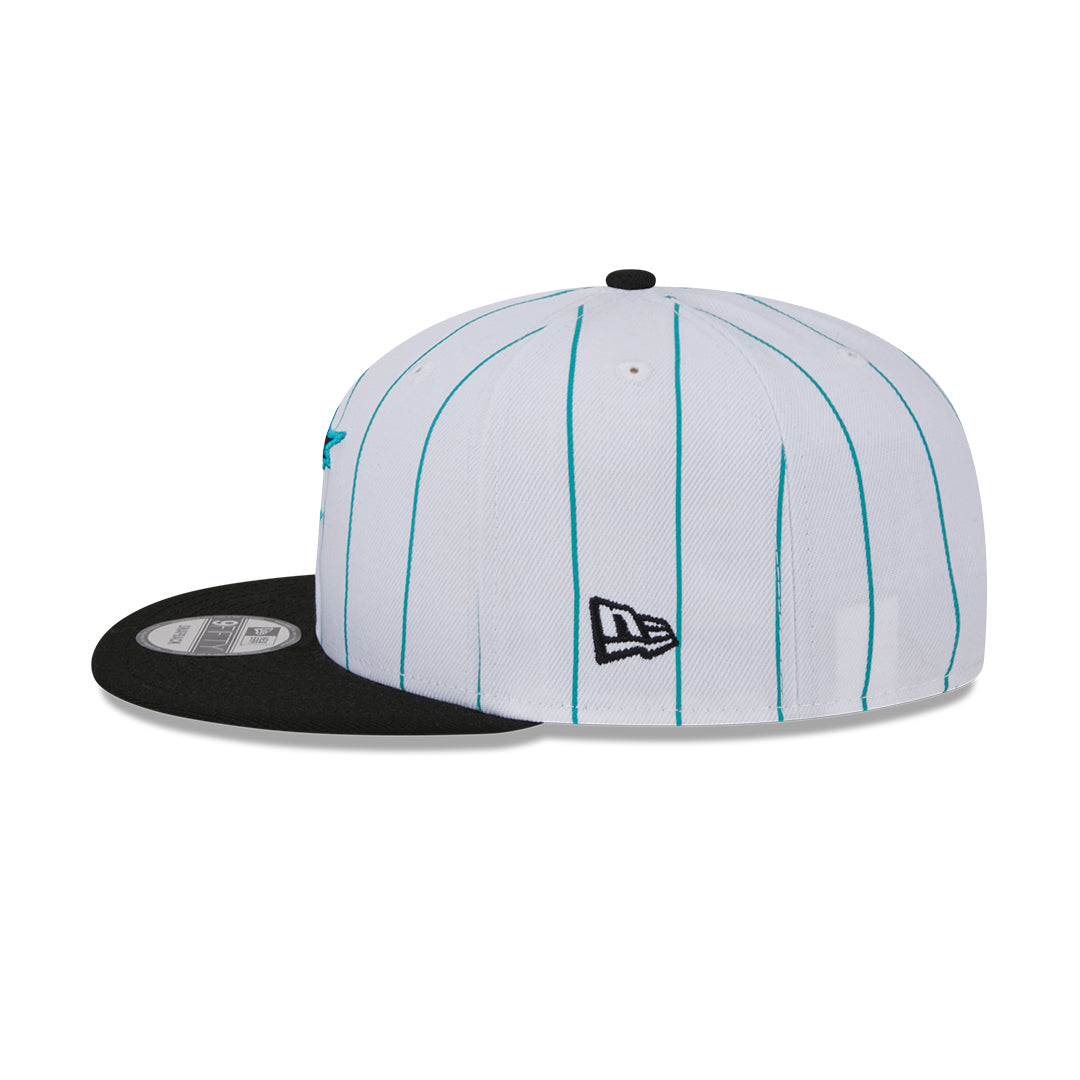 9Fifty Miami Marlins Blanca Rayada/Negro Retro