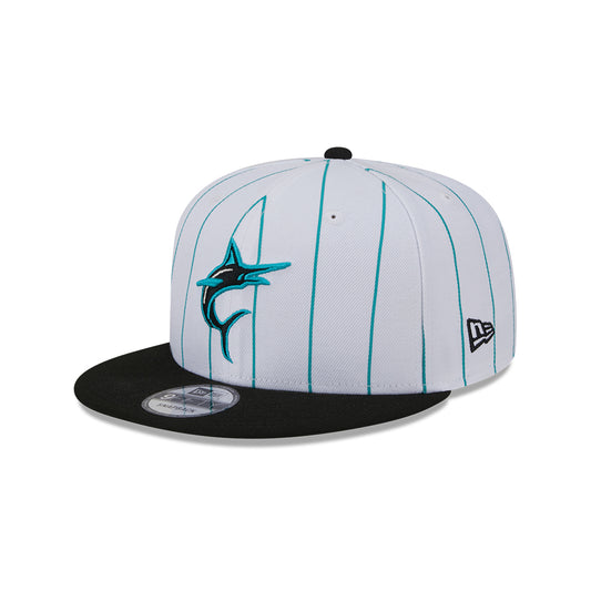 9Fifty Miami Marlins Blanca Rayada/Negro Retro