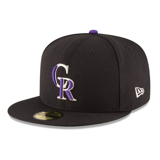59Fifty Colorado Rockies Negra Logo Morado/Dorado