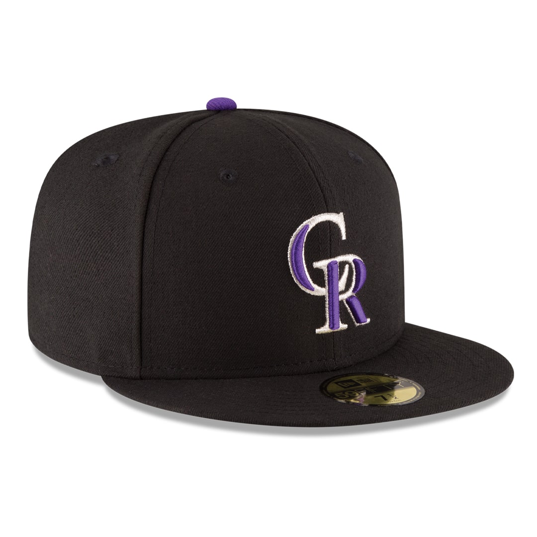 59Fifty Colorado Rockies Negra Logo Morado/Dorado
