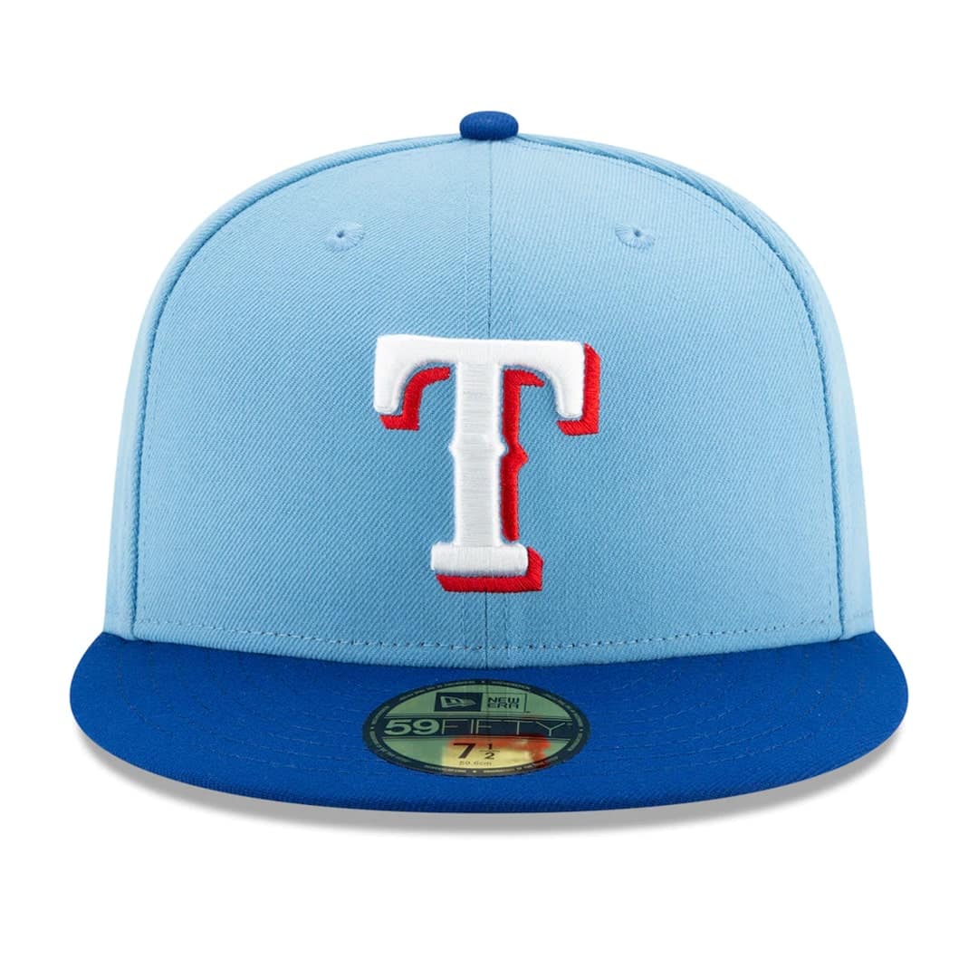 59Fifty Texas Rangers Azul Cielo/ Azul Rey Logo Blanco