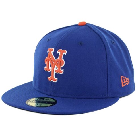 59Fifty New York Mets Azul Rey Logo Naranja con Blanco