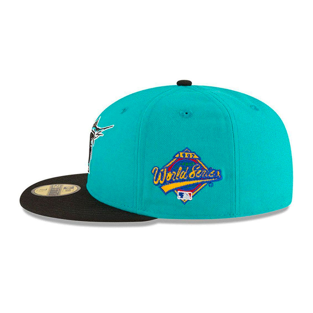 59Fifty Miami Marlins Azul aqua / Negro Cooperstown