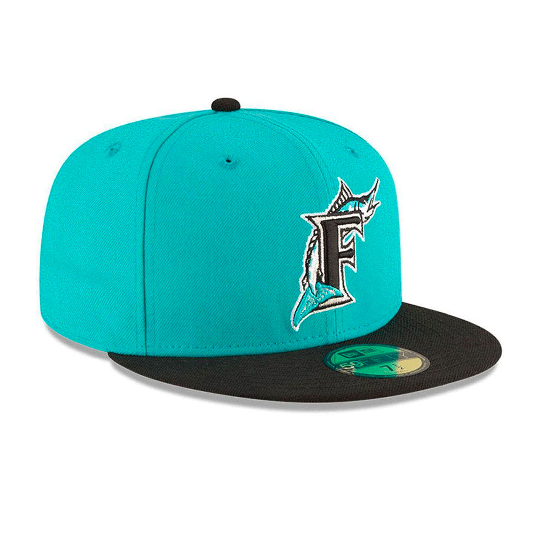 59Fifty Miami Marlins Azul aqua / Negro Cooperstown