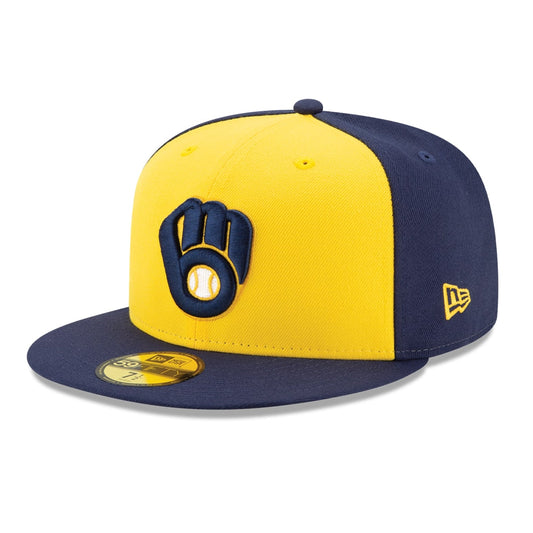 59Fifty Milwaukee Brewers Azul Marino/Amarillo Logo Amarillo