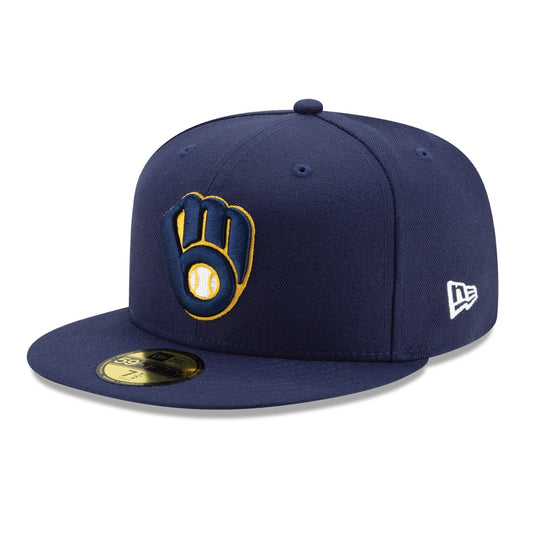 59Fifty Milwaukee Brewers Azul Marino Logo Amarillo