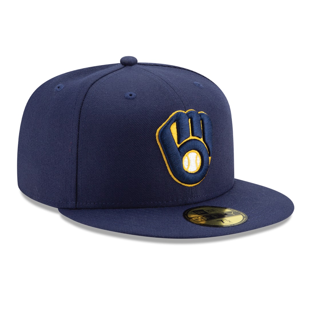 59Fifty Milwaukee Brewers Azul Marino Logo Amarillo